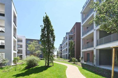 Erstbezug zur Miete in den SCHWETZINGER HÖFEN: 3-Zimmer-Wohnung im 2. OG mit Ost-Loggia