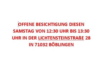 "OFFENE BESICHTIGUNG DIESENSAMSTAG- 3-FH in Böblingen zu verkaufen"