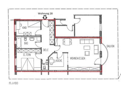 3-Zimmer-Wohnung in Güstrow (WE28)