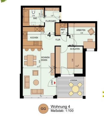 stilvolle 3-Zimmer-Wohnung in Erlenbach mit Balkon und Tiefgarage