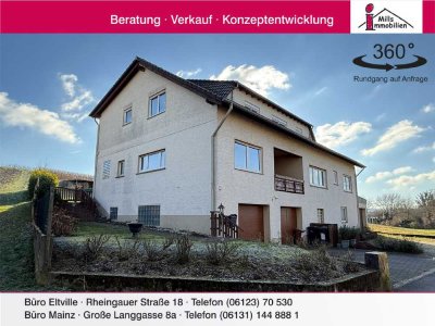 **Traumhafte Feldrandlage in Stadecken-Elsheim** Großzügiges 2-Familienhaus mit unverbaubarem