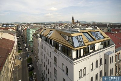 WEITBLICK! Dachgeschoß-Maisonette mit 3 Terrassen! Garagenkauf im Haus möglich!