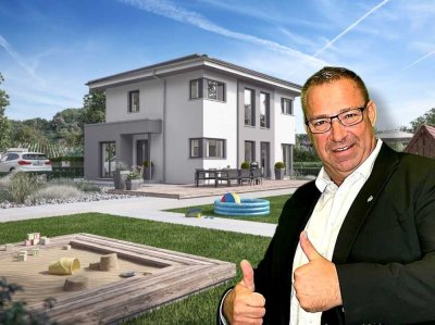 Stadtvilla als Effizienzhaus, 2 Kinderzimmer, Home-Office und Grundstück