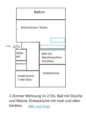 Nachmieter für 3 Zimmer Wohnung mit EBK und Balkon gesucht