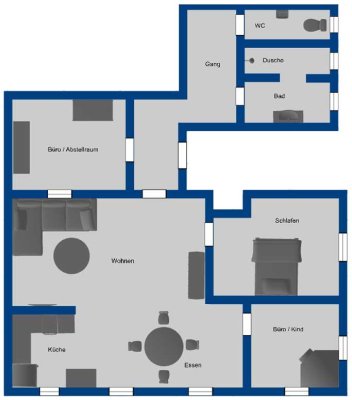 Ansprechende und vollständig renovierte 4-Raum-Wohnung in Rottenbuch