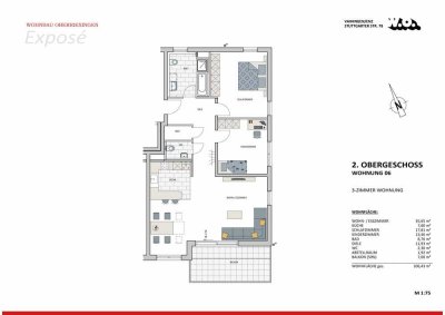 Geschmackvolle 3-Raum-Wohnung mit geh. Innenausstattung mit Balkon und EBK in Vaihingen an der Enz