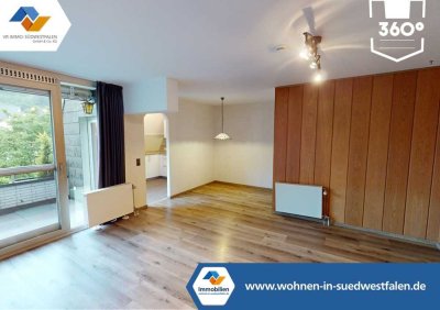 VR IMMO: Drei-Zimmer-Wohnung mit Garage in naturnaher Lage von Plettenberg-Ohle.