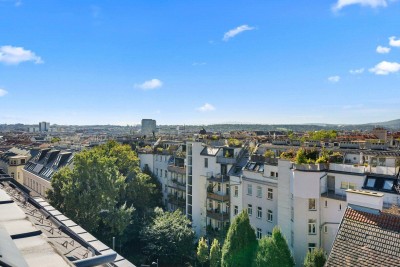 ÄUSSERE MARIAHILFER STRASSE: klimatisierte 3-Zi-DG-Maisonettewohnung mit Terrasse und Weitblick