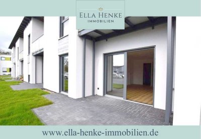 Zur Miete im Neubau: Schöne, moderne Erdgeschoss-Wohnung mit Terrasse - Erstbezug ...