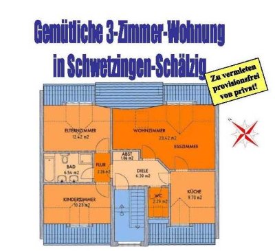 Gemütliche 3-Raum-Dachgeschosswohnung in Schwetzingen-Schälzig