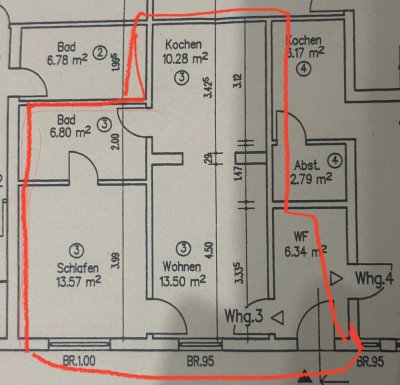 Vollständig renovierte 2-Raum-Wohnung mit Einbauküche in Brietlingen