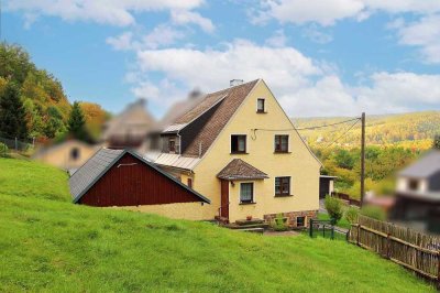 Panoramablick von Rothenthal aus - Gepflegte Doppelhaushälfte mit großem Garten und neuem Carport