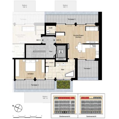 2-Zimmer-Neubauwohnung im DG (WE 13)