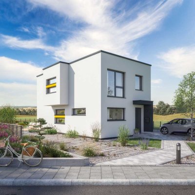 Bauen mit Bien-Zenker: Modernes Einfamilienhaus mit Panorama-Erker