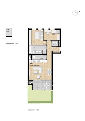 3-Zimmer Wohnung mit Terrasse und Garten