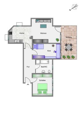 Freundliche 3-Zimmer-Wohnung in Sonnenbühl