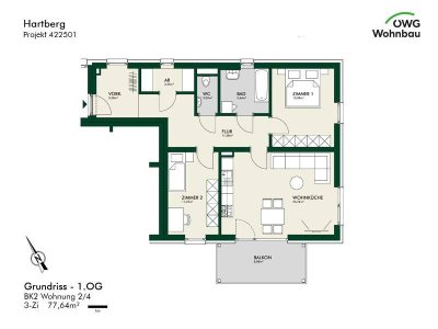 PROVISIONSFREI - Hartberg - geförderte Miete - 3 Zimmer