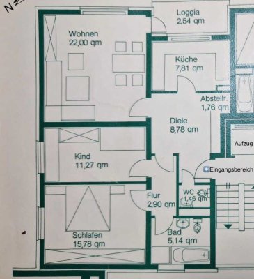 3 Zimmer Wohnung mit Balkon