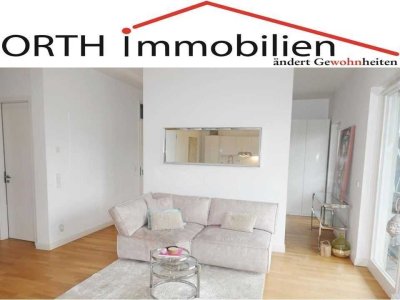 2 Raum Wohnung + West-Balkon +  FBH + Concierge + Sauna in Heerdt  EBK käuflich. Ideal für 1 Person.