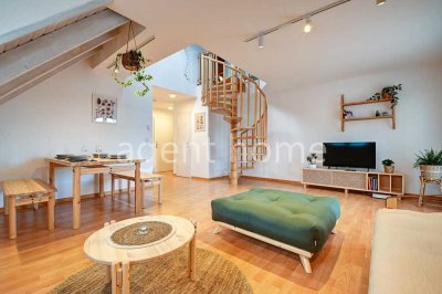 MÖBLIERT - COZY LIVING - Helle Maisonettewohnung mit 2 Schlafzimmern und Balkon