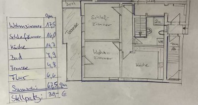 Helle 2-Zimmer-Wohnung mit Gartenzugang inkl.  Einbauküche in Kumhausen