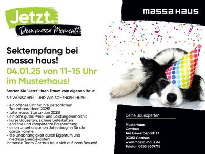 Sektempfang bei Massahaus Cottbus am 04.01.2025 von 11-15Uhr