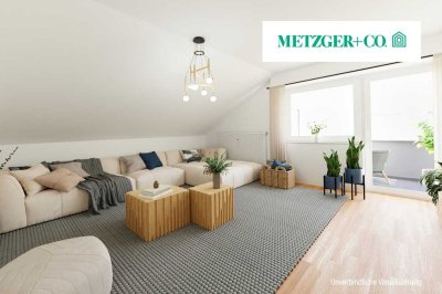 Ruhig gelegene 2,5-Zimmer-Dachgeschosswohnung mit Balkon und extra Zimmer