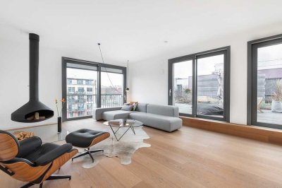 Bötzowkiez: Einzigartiges  Penthouse mit 126 m², Fahrstuhl, Panoramafenstern, großer Dachterrasse un