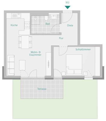 Schicke 2-Zimmer-Wohnung mit Südterrasse und Garten – Ideal für Kapitalanleger!