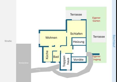 2-Zimmer-Souterrain-Wohnung mit Gartenanteil in Lohmar Krahwinkel