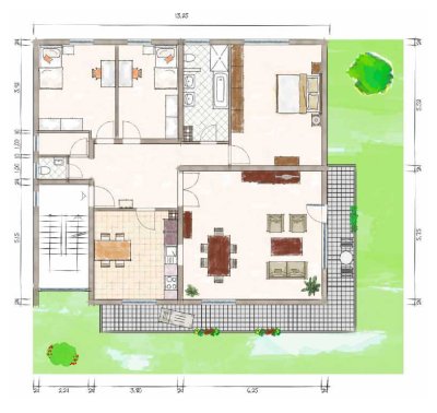 Erstbezug nach Sanierung mit großem Balkon: Schöne 4-Raum-Wohnung mit geh. Innenausstattung