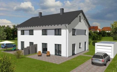 Schlüsselfertige Doppelhaushälfte mit KfW 55 inkl. Garten & Garage in Elstertrebnitz zu verkaufen