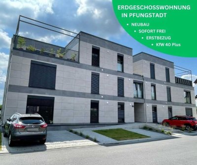 Neubau Erstbezug – schicke 3 ZKB Wohnung mit Terrasse und Gartenanteil