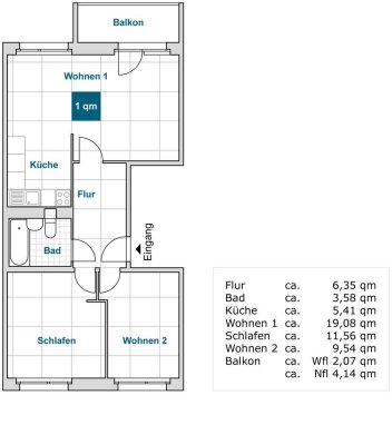 Auf gute Nachbarschaft: 3-Raumwohnung mit Balkon