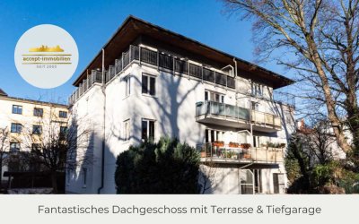 ** Tolle Dachgeschosswohnung mit umlaufender Terrasse | Tageslichtbad | Tiefgarage **