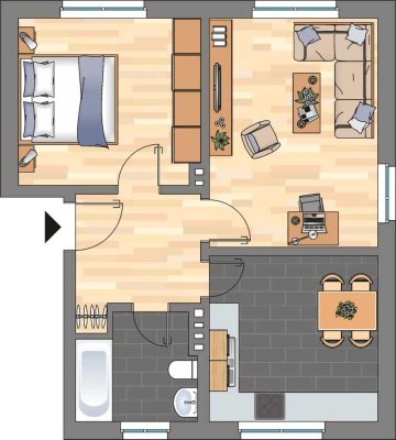 Modernisierte 2-ZKB-Wohnung in der Peterstraße zu vermieten!