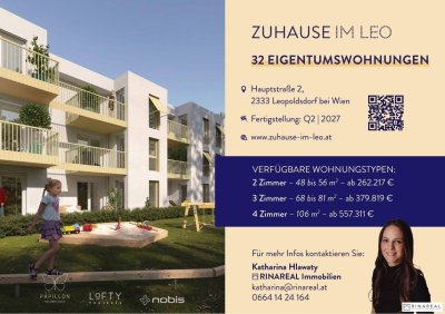 FÜR ANLEGER // Zuhause IM LEO | Tolle 2 Zimmer Wohnung | Garten &amp; Terrasse | Tiefgarage im Gebäude | Hauptstraße | Frühjahr 2027 - Top 6