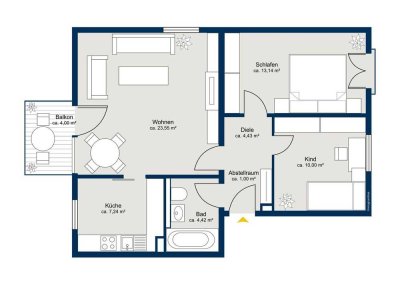 ++AUF IN DIE ZUKUNFT++
3 Zimmer Wohnung  mit Balkon in Unterhaching!