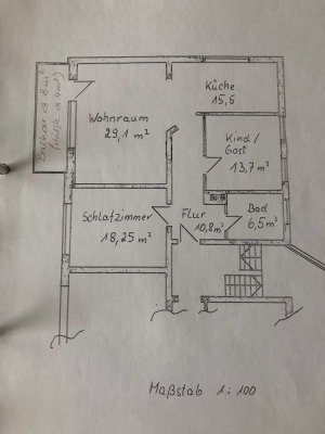 3 Zi. Wohnung mit großem Balkon- 98 m² - sehr ruhige Lage