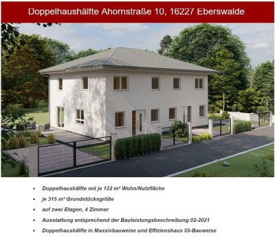 Neubau Doppelhauhälfte in Eberswalde.