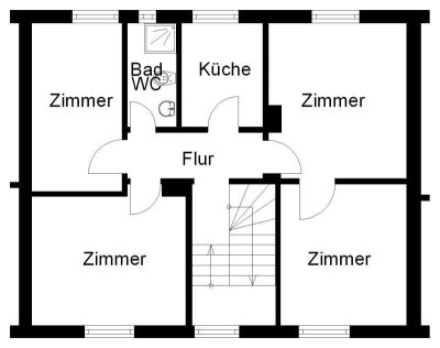 Frisch renovierte, kleine 4-Zimmer-Wohnung zu vermieten!