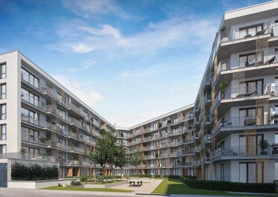 Einzigartiger Neubau: Lichtdurchflutete 2-Zimmer Wohnung mit großer Südost-Terrasse im Obergeschoss