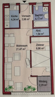 Schöne 2-Zimmer-Wohnung mit Einbauküche in Innsbruck