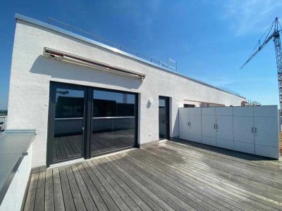 Penthaus mit Dachterrasse und moderner Einbauküche – Willkommen im Weidenplan der Steimker Gärten