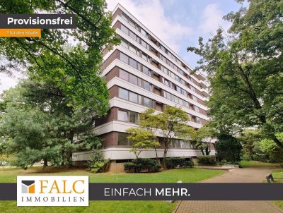 Helle 2-Zimmer-Wohnung in Düsseldorf-Lörick nahe dem Rhein mit eigenem Pool und Sauna.