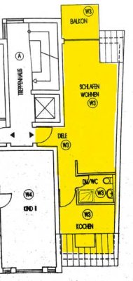 Helle 1,5-Raum-Wohnung mit Einbauküche in Rastatt Zentrum