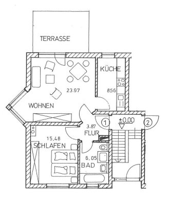 2 ZKB, Göggingen, EG, Garten, Terrasse