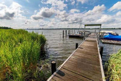 Seeterrasse - Wasser - Wasser - Wasser, nur 30 m z. Schwimmen und z. Marina