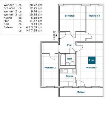 Hier fühlen Sie sich wohl: familienfreundliche 4-Raum-Wohnung!