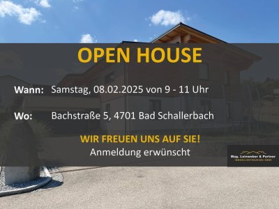 Holzblockhausfeeling pur zum coolen Preis mit überdachter XXL-Sonnenterrasse, XXL Eigengarten, Doppelgarage und Carport in Bad Schallerbach